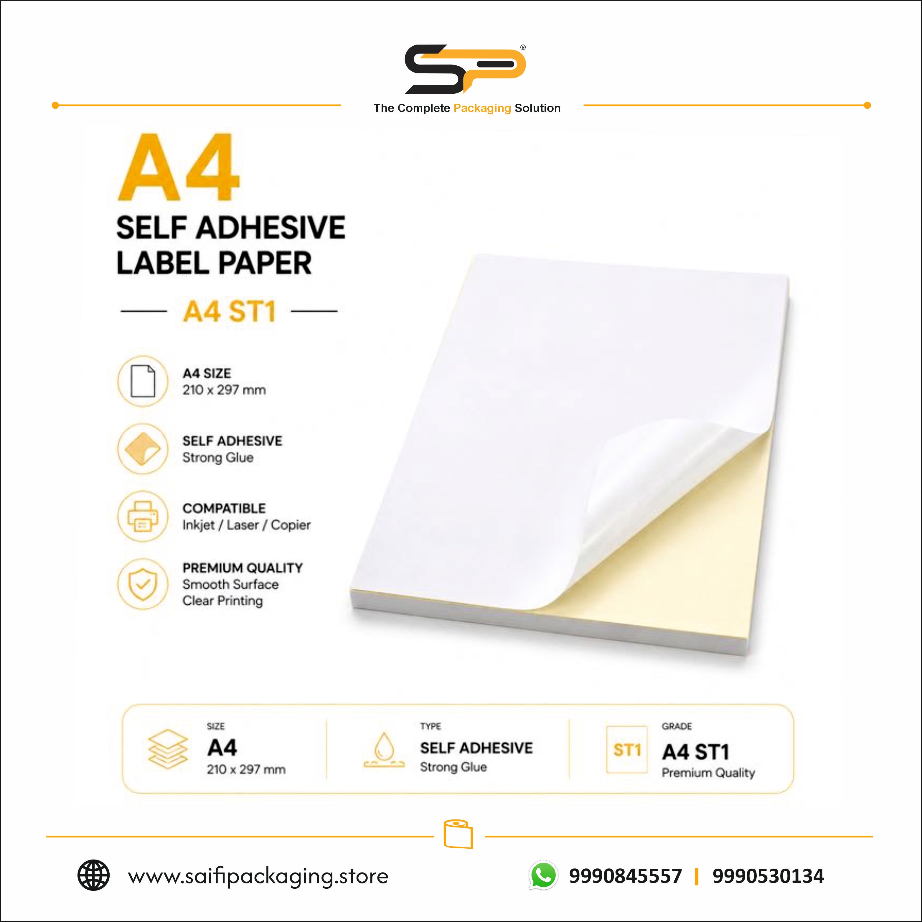 A4-ST1 Self Adhesive Label Sheet - 100 Sheets