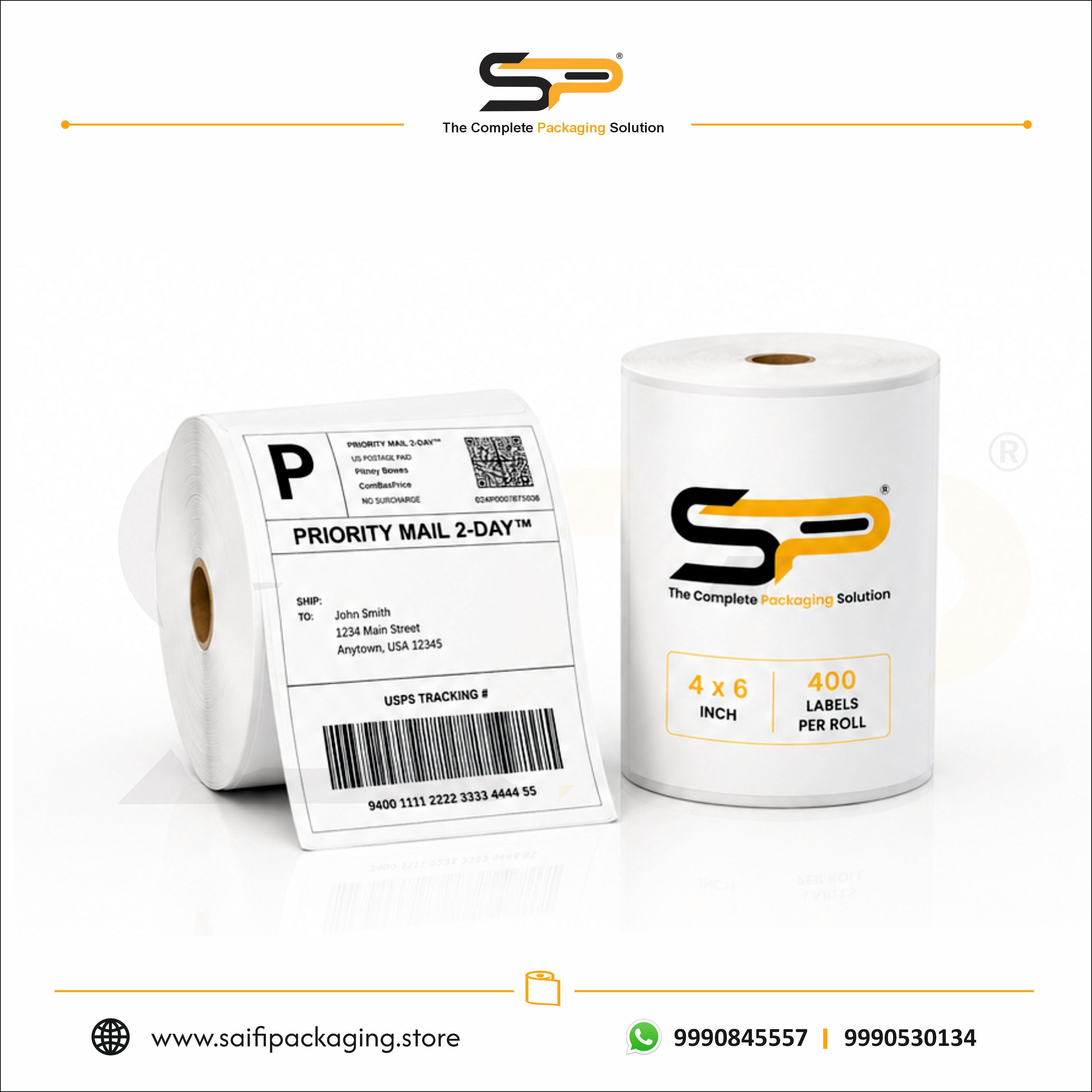 4x6 inch - Direct Thermal label Roll - 400 Label per roll