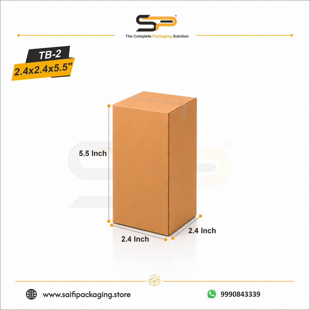 (2.4 x 2.4 x 5.5") Universal Corrugated Box - 3Ply (TB-2)