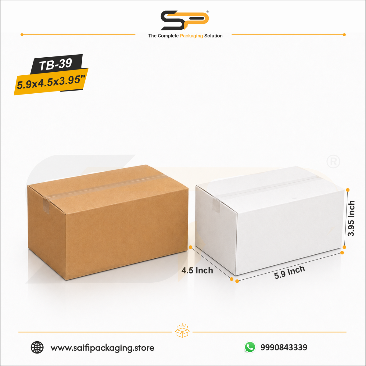 (5.9 x 4.5 x 3.9") Universal Corrugated Box 3Ply (TB-39)