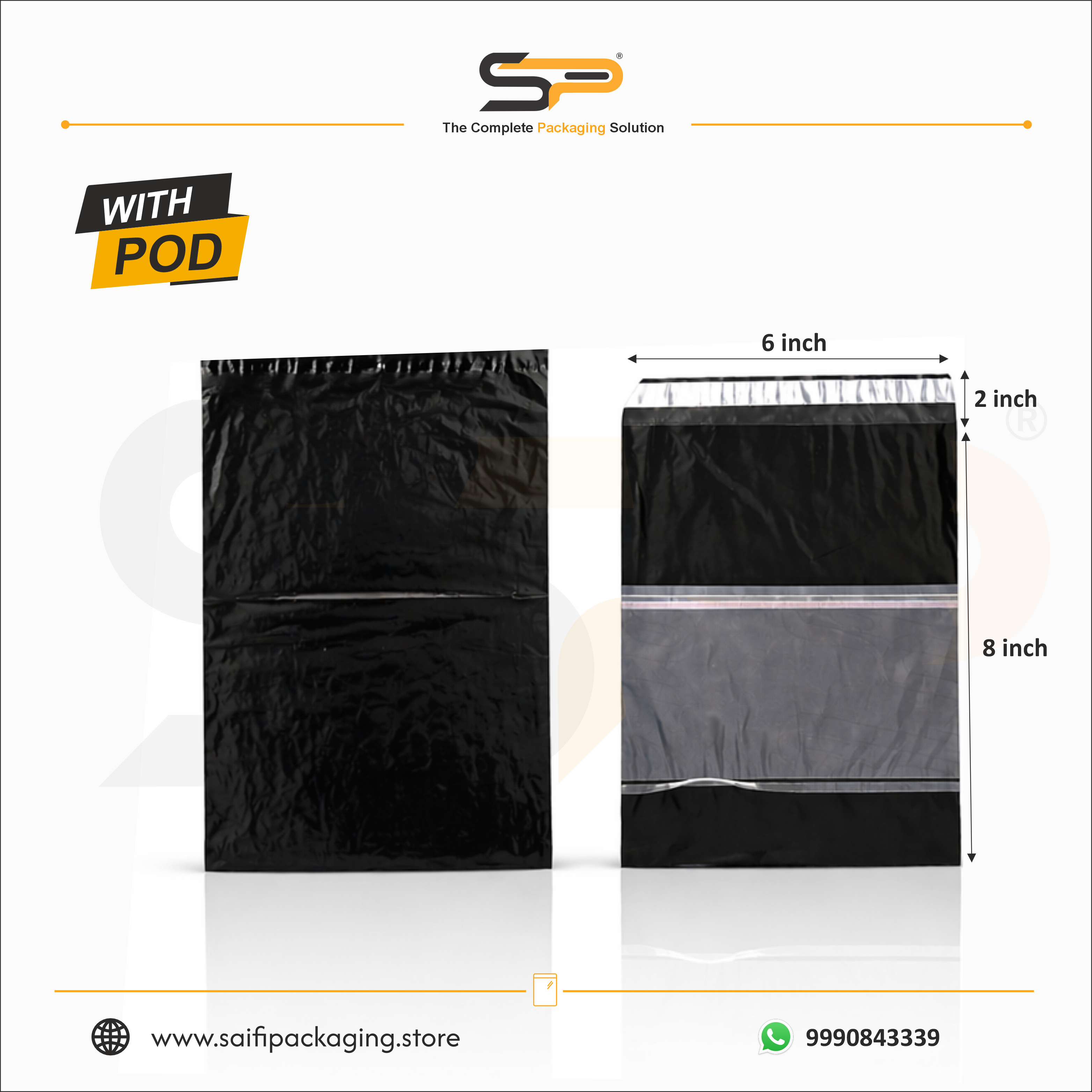 Plain Plastic Courier/Mailer/Shipping Bags with POD Jacket