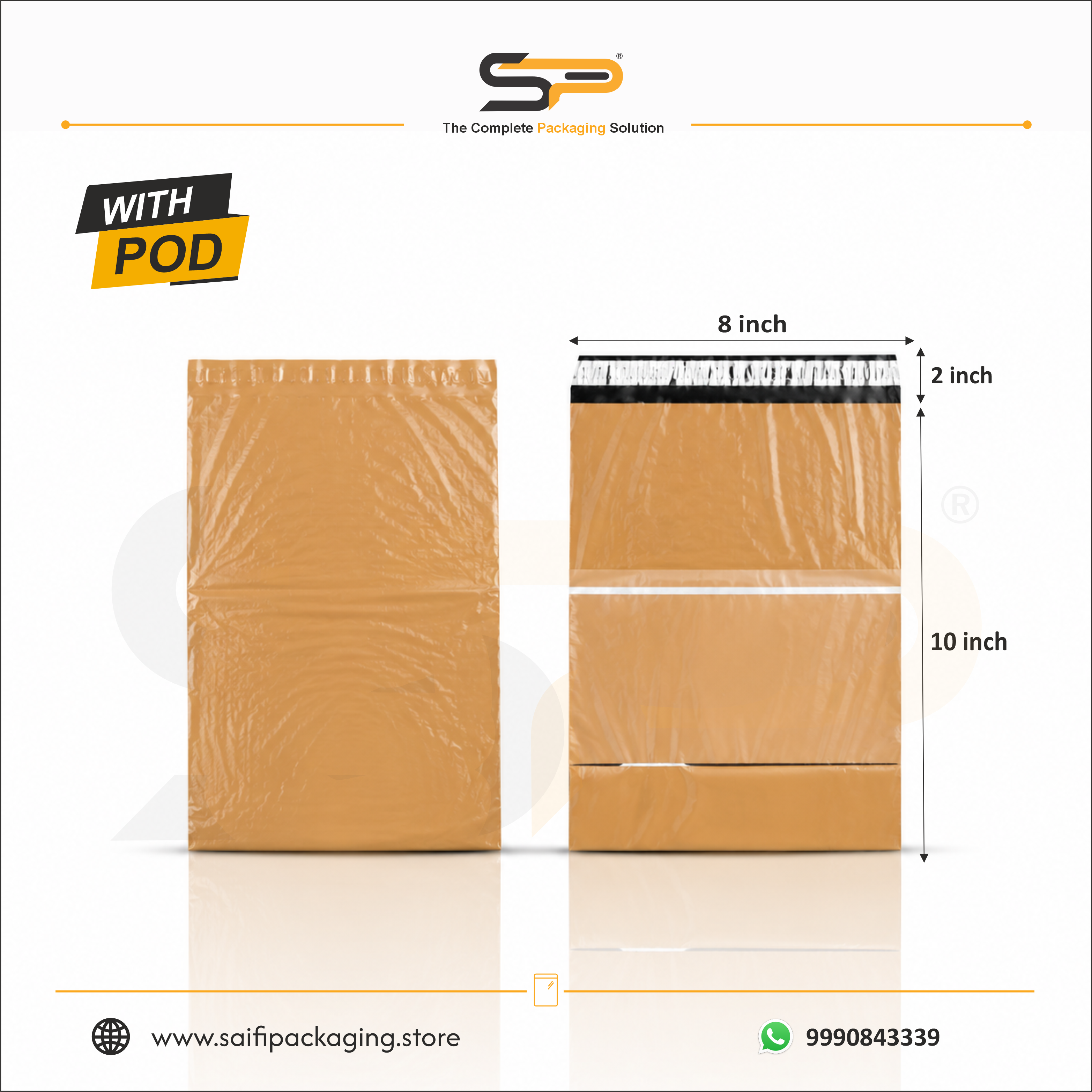 Plain Plastic Courier/Mailer/Shipping Bags with POD Jacket