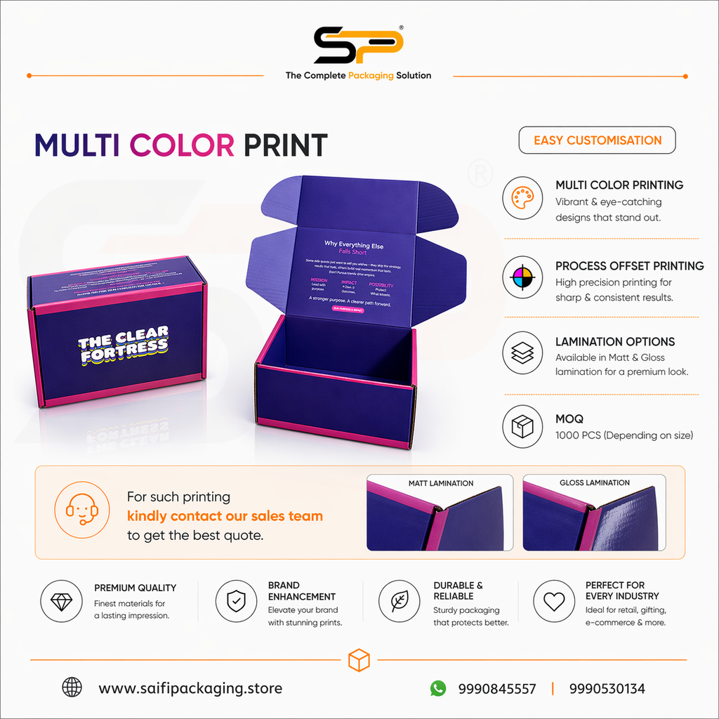 Colored Mailer Box (9.25x6.3x1 inch) Matt Finish (SL-63)