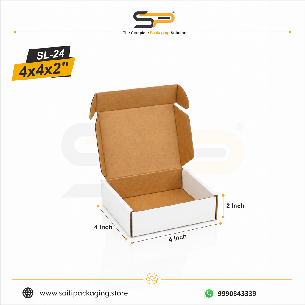 (4x4x2 inch) Plain Corrugated Mailer Box 3ply (SL-24)