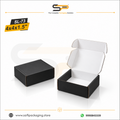 (4x4x1.5 inch) Matt Black Corrugated Mailer Box 3ply - Inside White (SL-73)