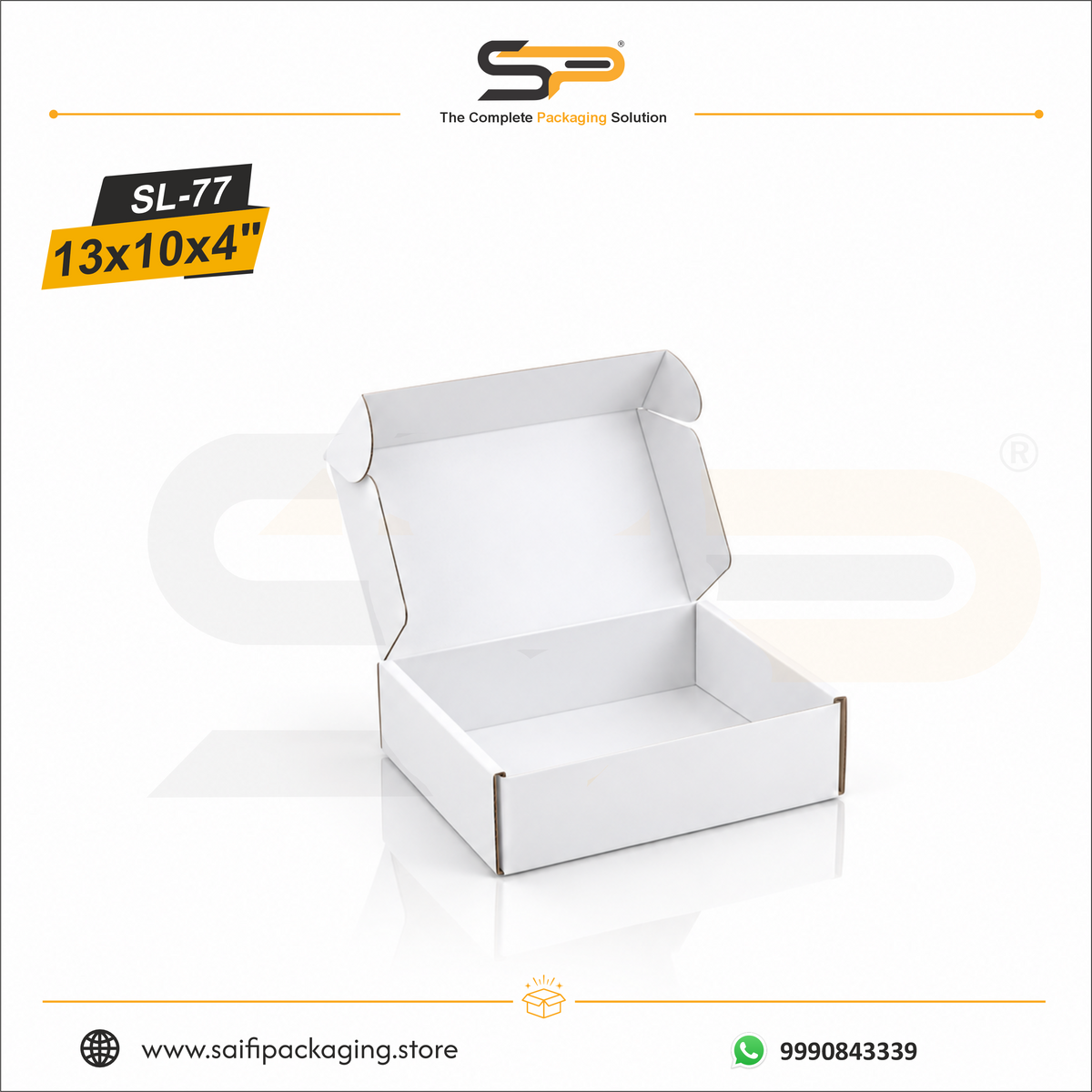 (13x10x4 inch) White Corrugated Mailer Box 3ply (SL-77)
