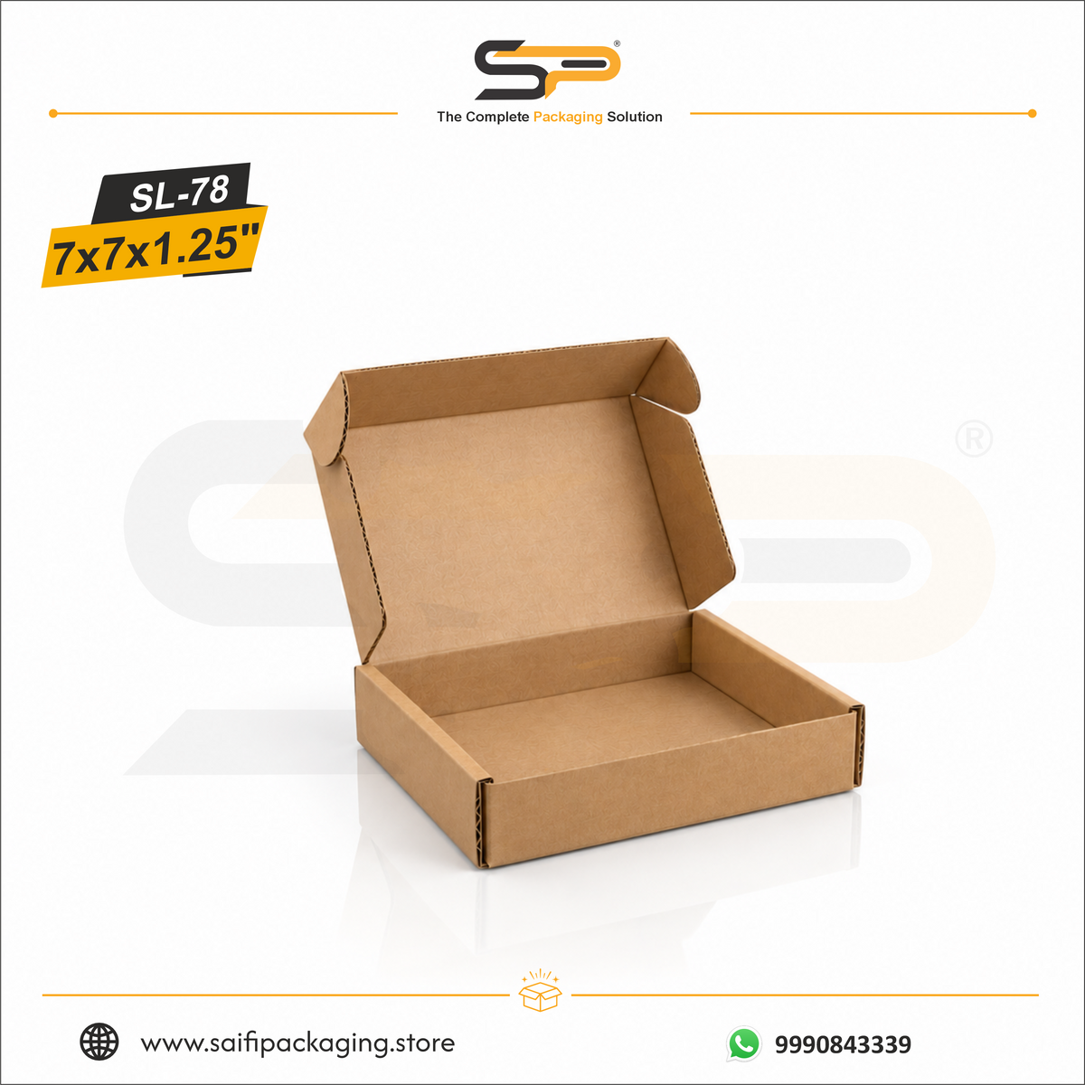 (7x7x1.25 inch) Plain Corrugated Mailer Box 3ply (SL-78)