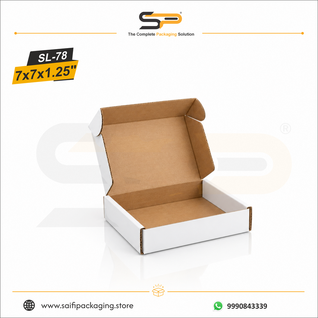 (7x7x1.25 inch) Plain Corrugated Mailer Box 3ply (SL-78)