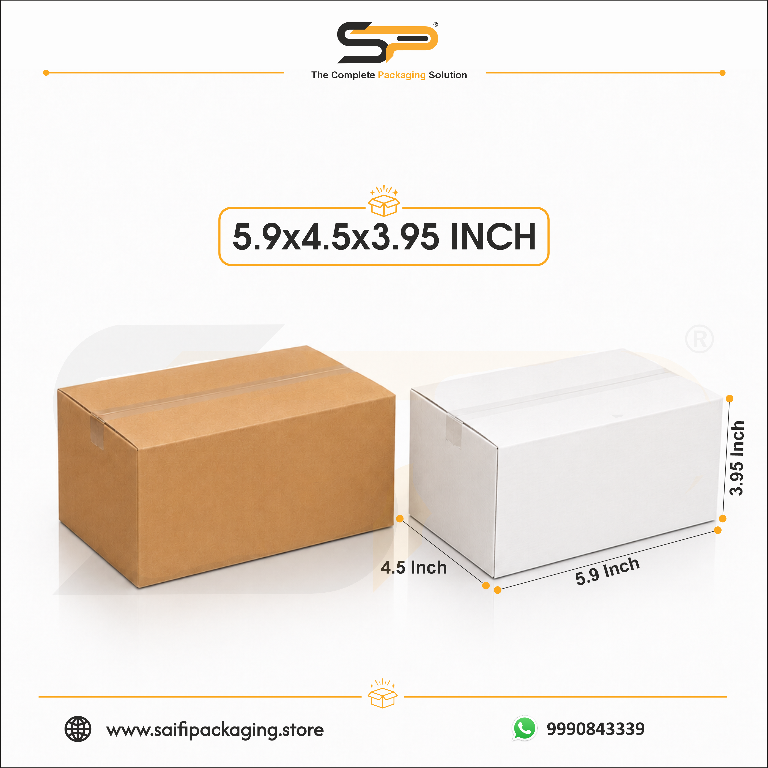 (5.9 x 4.5 x 3.9") Universal Corrugated Box 3Ply (TB-39)
